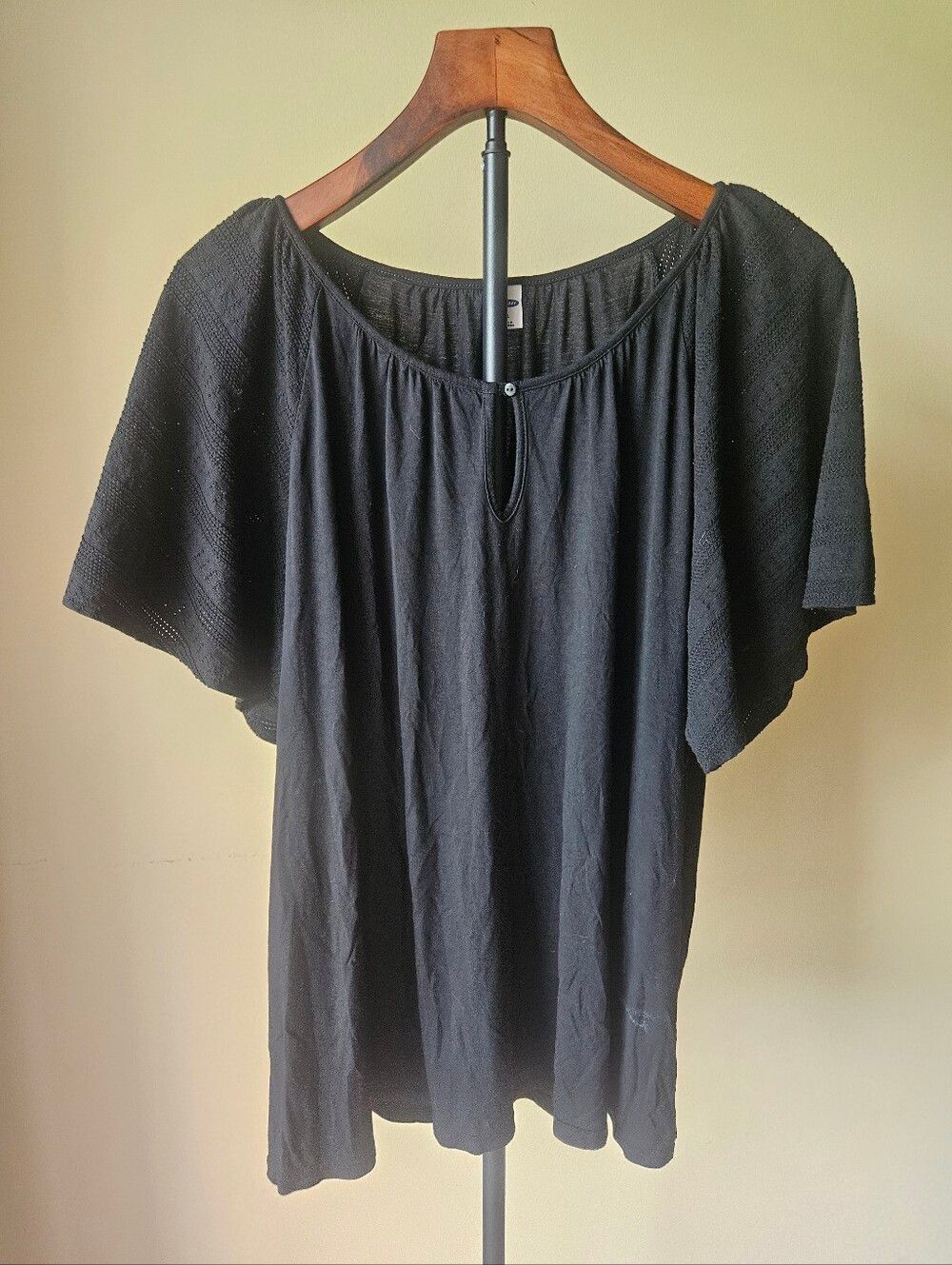 Old Navy Black Lace Sleeve Blouse Size XL